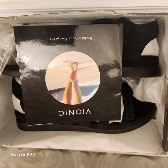 NEW Vionic Women's Palm Ritta Anklestrap Gladiator Orthotic Sandals Size 6 BLACK - Picture 10 of 10